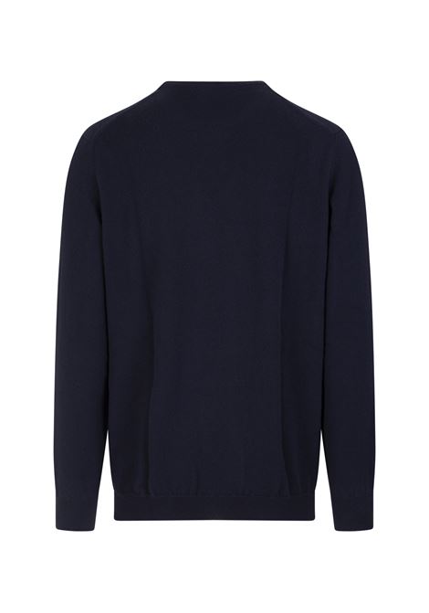 FEDELI Pullover Girocollo In Cashmere Blu Scuro - FEDELI