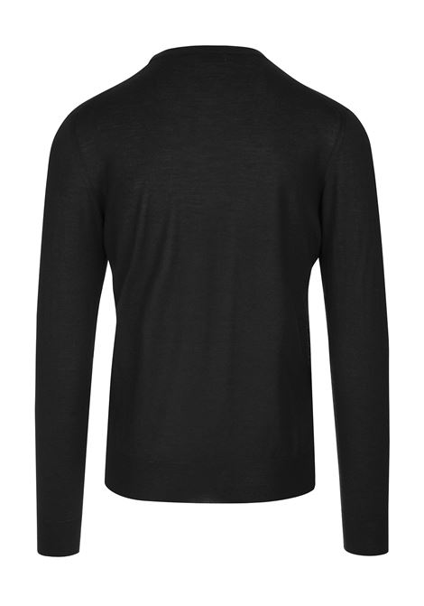 FEDELI Pullover Girocollo Nero In Cashmere E Seta - FEDELI