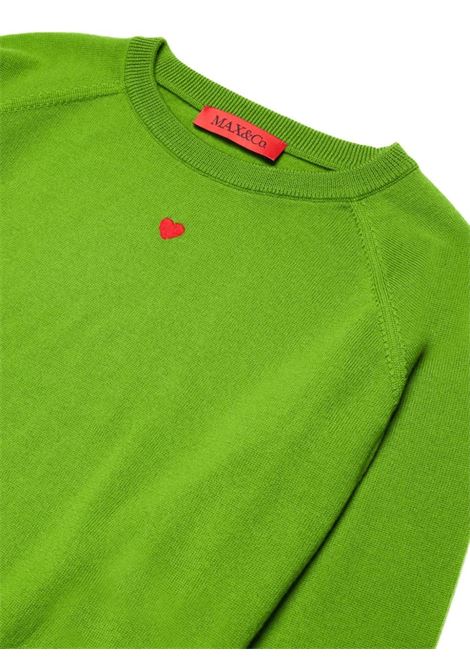 MAX&CO. KIDS Pullover In Lana Verde Con Cuore - MAX&CO. KIDS