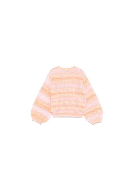 STELLA MCCARTNEY KIDS Pullover In Maglia Rosa Pesca A Righe Arcobaleno - STELLA MCCARTNEY KIDS