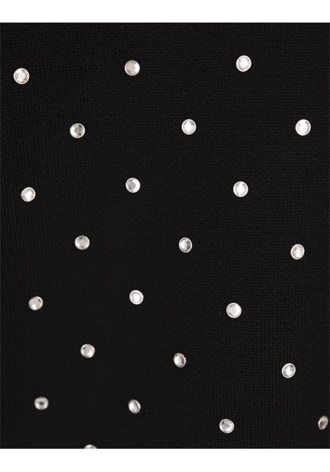 RABANNE Pullover Nero Con Cristalli All-Over - RABANNE