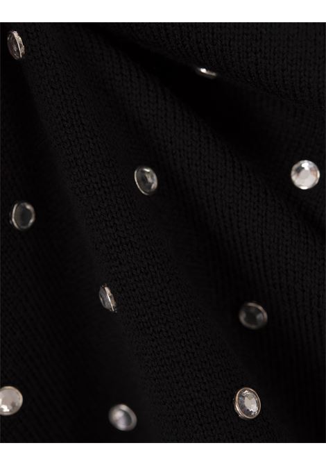 RABANNE Pullover Nero Con Cristalli All-Over - RABANNE