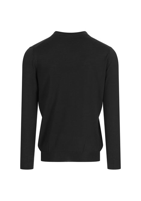 KITON Pullover Scollo A V In Seta E Cashmere Antracite - KITON