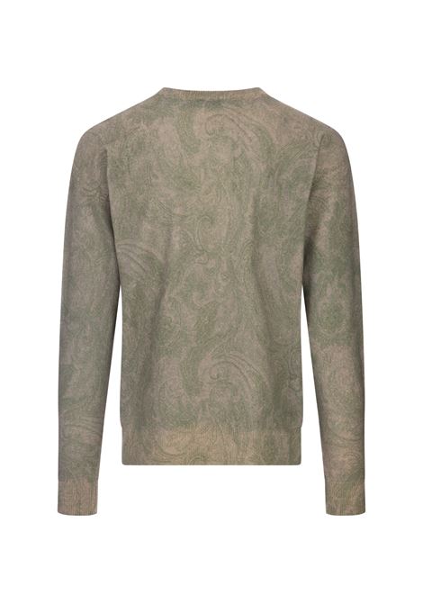 ETRO Pullover Verde Con Motivo Paisley Intarsiato - ETRO