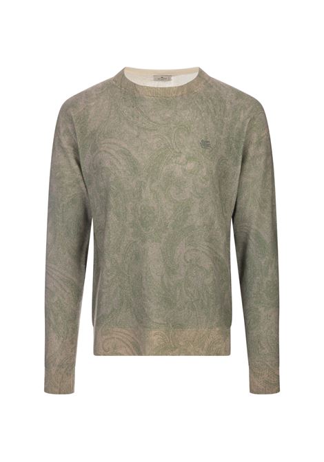 ETRO Pullover Verde Con Motivo Paisley Intarsiato - ETRO