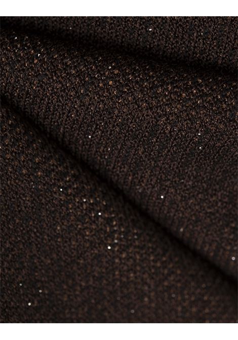 RABANNE Abito In Lurex Jacquard Marrone - RABANNE