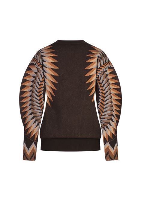 RABANNE Maglione In Lurex Jacquard Marrone - RABANNE