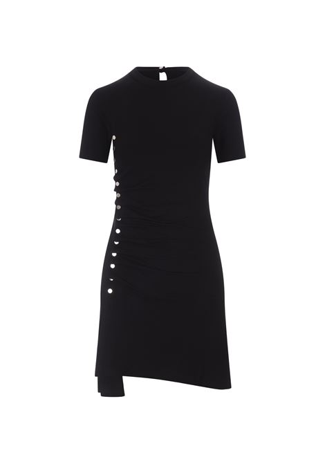 RABANNE Mini Abito Nero Con Drappeggio - RABANNE