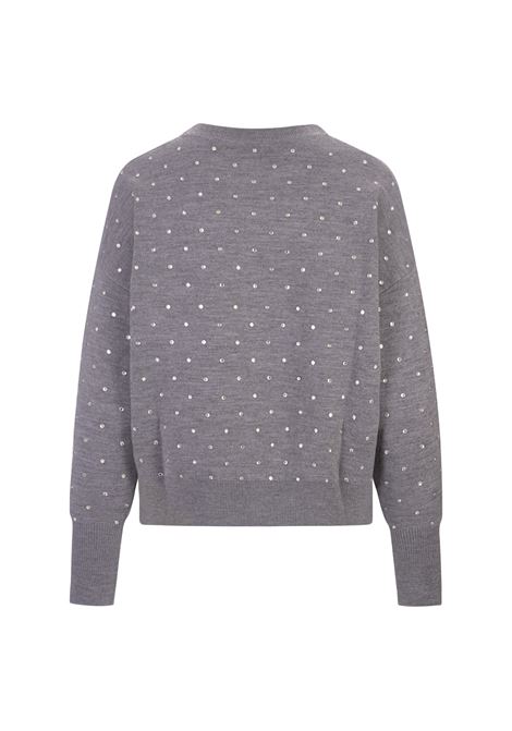 RABANNE Pullover Grigio Con Cristalli - RABANNE