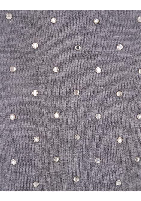 RABANNE Pullover Grigio Con Cristalli - RABANNE