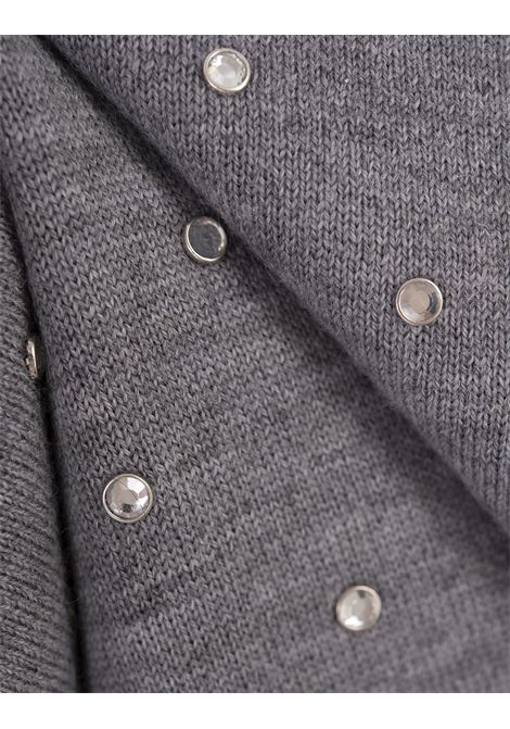 RABANNE Pullover Grigio Con Cristalli - RABANNE