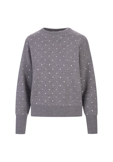 RABANNE Pullover Grigio Con Cristalli - RABANNE