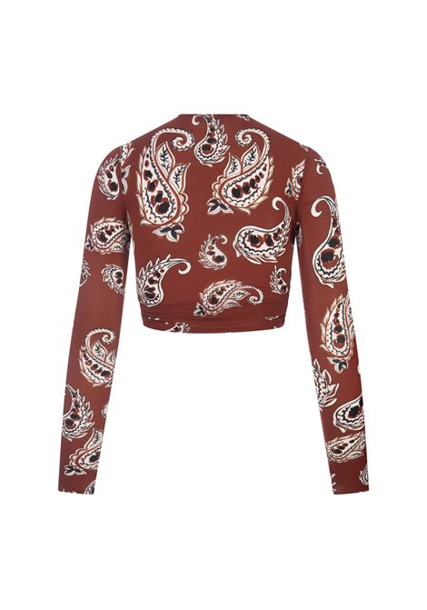 RABANNE Top Crop Rosso Stampato Con Nodo - RABANNE