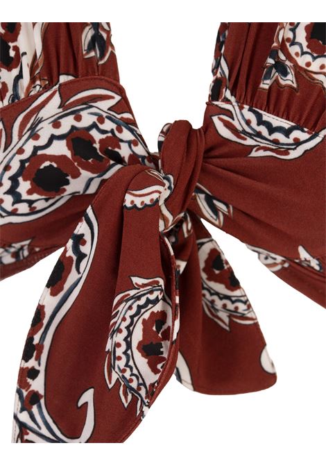 RABANNE Top Crop Rosso Stampato Con Nodo - RABANNE