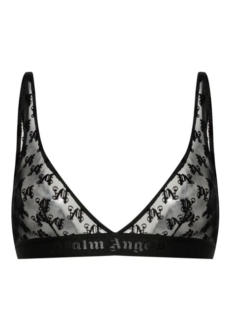 PALM ANGELS Reggiseno Nero Con Monogramma - PALM ANGELS