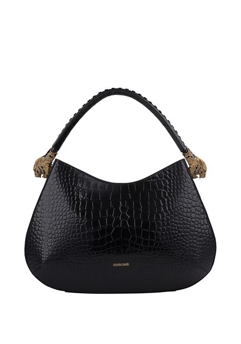 ROBERTO CAVALLI Roar Bag A Spalla In Pelle Nera - ROBERTO CAVALLI