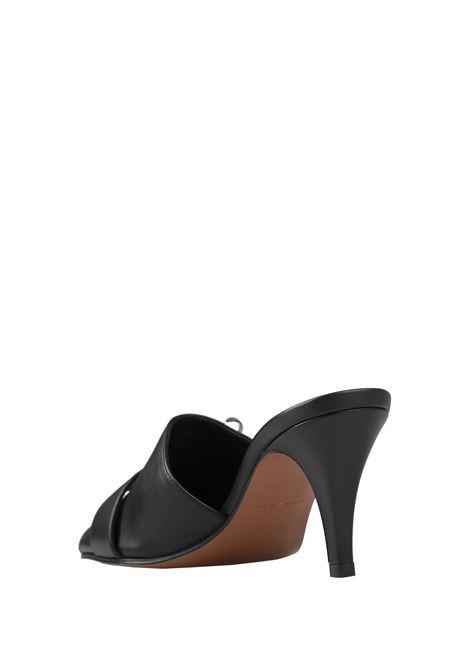 ALEXANDER MCQUEEN Sabot In Pelle Nera Con Fibbia In Metallo - ALEXANDER MCQUEEN