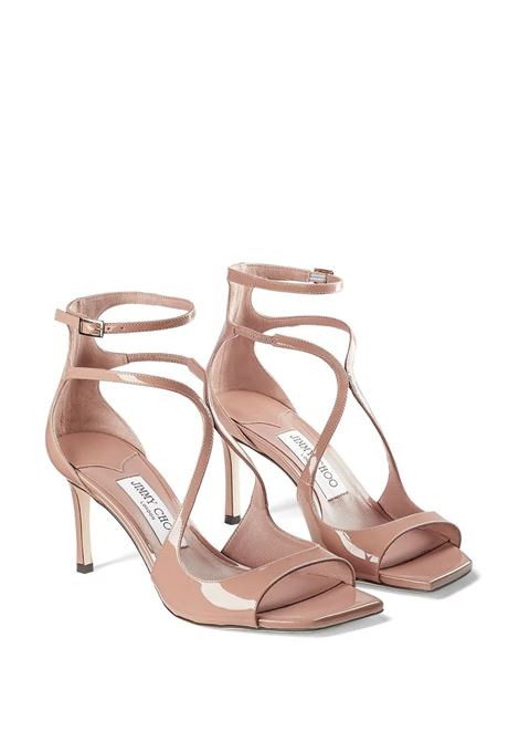 JIMMY CHOO Sandali Azia 75 In Pelle Verniciata Rosa Pastello - JIMMY CHOO