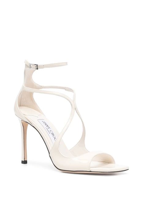 JIMMY CHOO Sandali Azia In Pelle Verniciata Bianco Latte - JIMMY CHOO