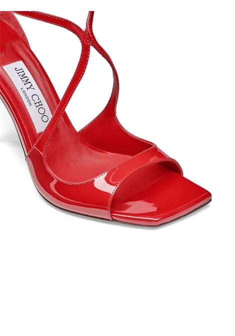 JIMMY CHOO Sandali Azia In Pelle Verniciata Rossa - JIMMY CHOO