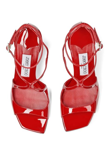 JIMMY CHOO Sandali Azia In Pelle Verniciata Rossa - JIMMY CHOO