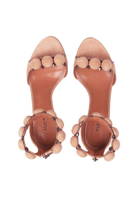 ALAIA Sandali Bombe In Pelle Scamosciata Rosa Cipria - ALAIA