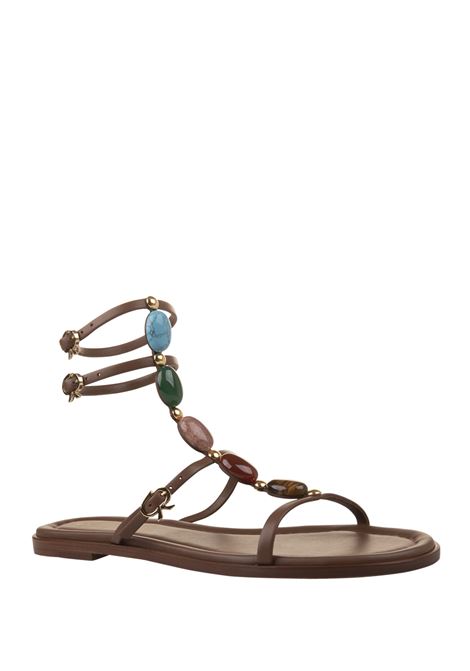 GIANVITO ROSSI Sandali Shanti 05 In Nappa Cuoio - GIANVITO ROSSI