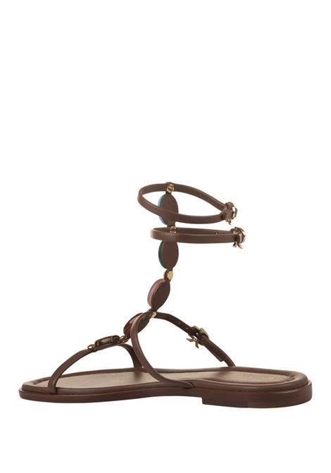 GIANVITO ROSSI Sandali Shanti 05 In Nappa Cuoio - GIANVITO ROSSI