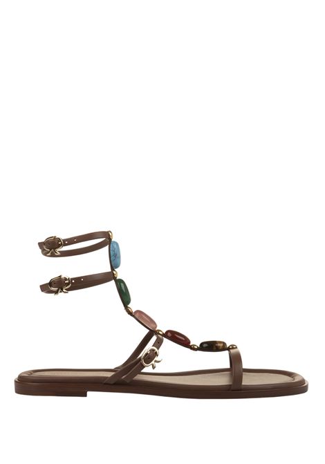 GIANVITO ROSSI Sandali Shanti 05 In Nappa Cuoio - GIANVITO ROSSI