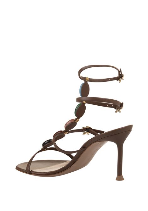 GIANVITO ROSSI Sandali Shanti 70 In Nappa Cuoio - GIANVITO ROSSI