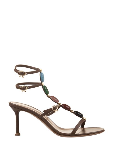 GIANVITO ROSSI Sandali Shanti 70 In Nappa Cuoio - GIANVITO ROSSI