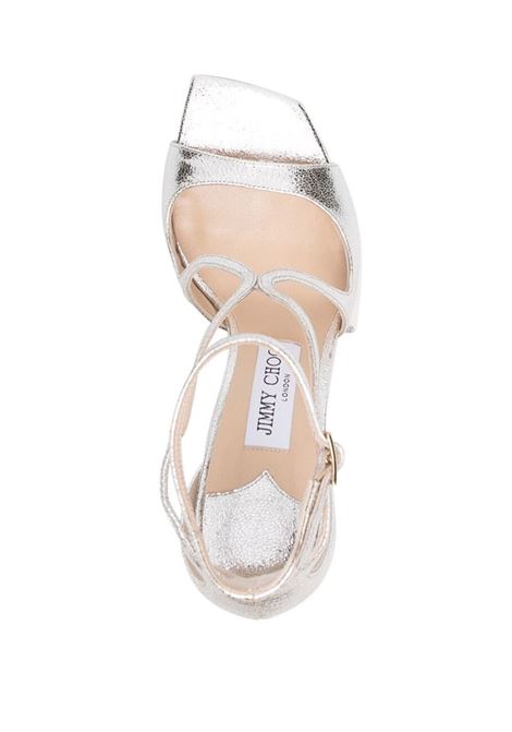 JIMMY CHOO Sandalii Azia 95 Champagne Con Glitter - JIMMY CHOO