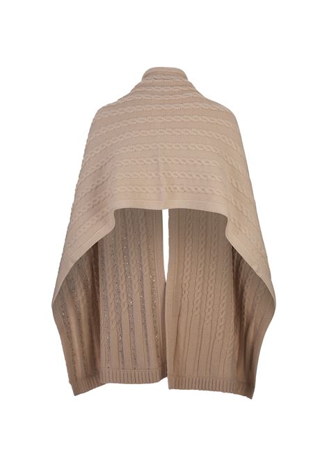 ERMANNO SCERVINO Sciarpa Beige Con Trecce E Cristalli - ERMANNO SCERVINO