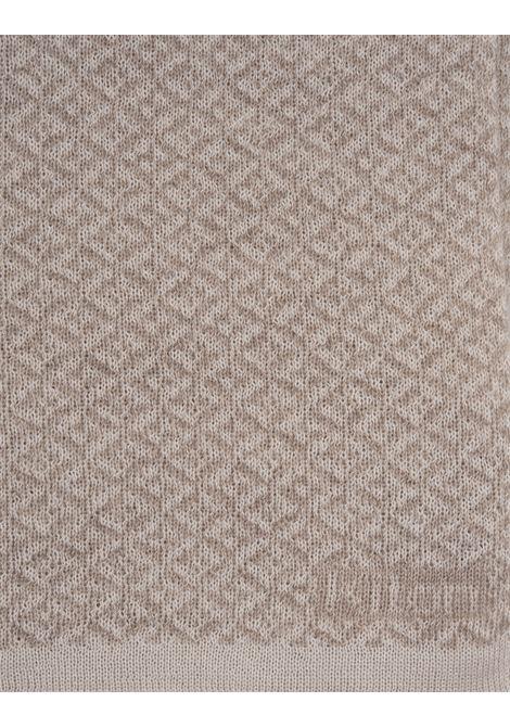 KITON Sciarpa In Cashmere Beige Con Motivo Jacquard - KITON
