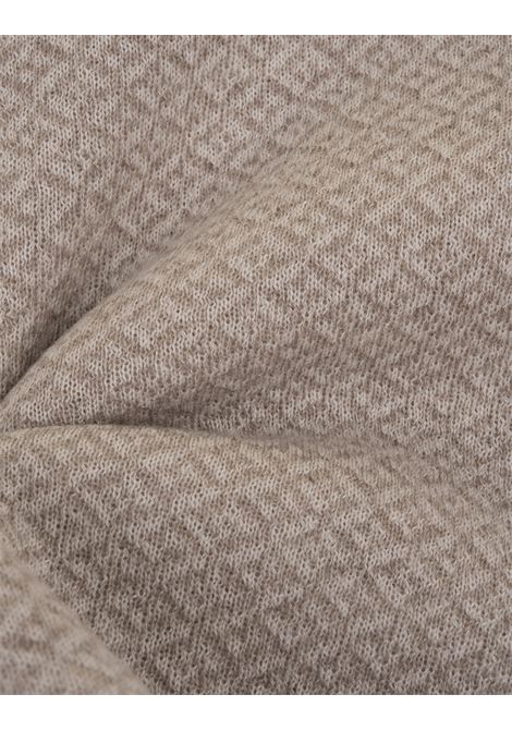 KITON Sciarpa In Cashmere Beige Con Motivo Jacquard - KITON