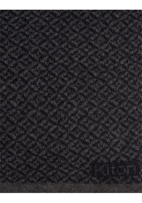KITON Sciarpa In Cashmere Blu Con Motivo Jacquard - KITON