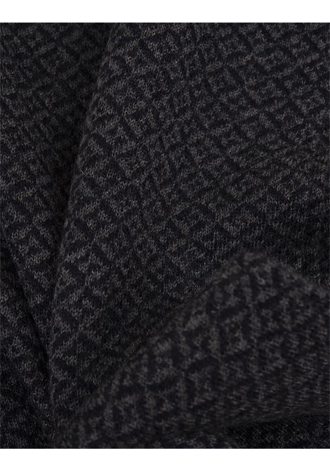 KITON Sciarpa In Cashmere Blu Con Motivo Jacquard - KITON