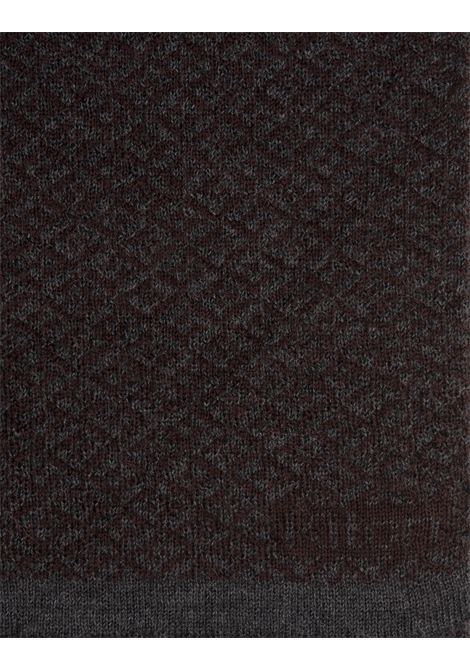KITON Sciarpa In Cashmere Marrone Con Motivo Jacquard - KITON