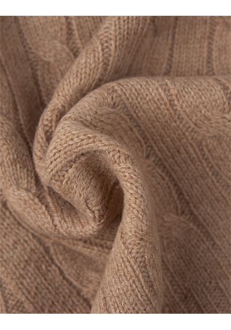RALPH LAUREN Sciarpa In Lana E Cashmere A Trecce Beige - RALPH LAUREN