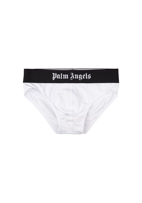 PALM ANGELS Set 2 Slip Bianchi Con Banda Logo - PALM ANGELS