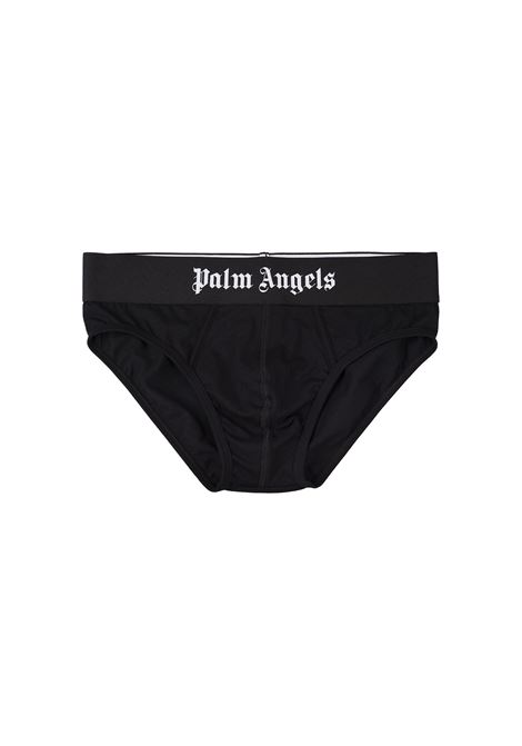 PALM ANGELS Set 2 Slip Neri Con Banda Logo - PALM ANGELS