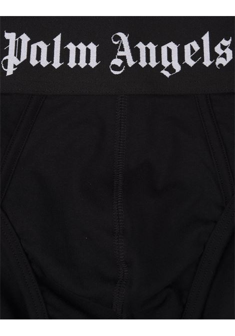 PALM ANGELS Set 2 Slip Neri Con Banda Logo - PALM ANGELS