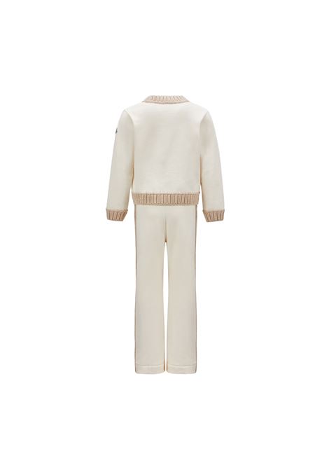 MONCLER ENFANT Set Sportivo Bianco Con Logo E Orli In Maglia - MONCLER ENFANT