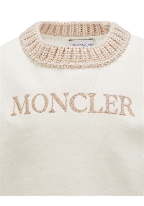 MONCLER ENFANT Set Sportivo Bianco Con Logo E Orli In Maglia - MONCLER ENFANT