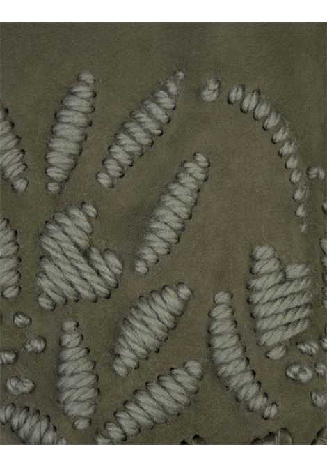 ERMANNO SCERVINO Shearling Monopetto Verde Con Ricami E Pelliccia - ERMANNO SCERVINO