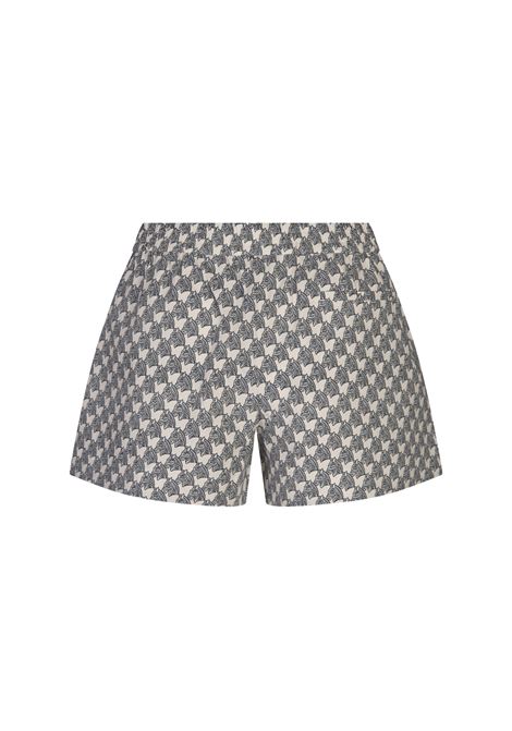TORY BURCH Shorts Bianchi Con Stampa Blue Mini Zebra - TORY BURCH
