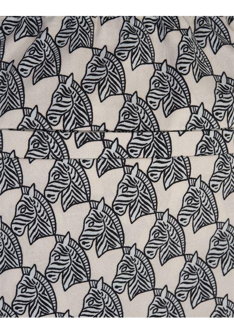 TORY BURCH Shorts Bianchi Con Stampa Blue Mini Zebra - TORY BURCH