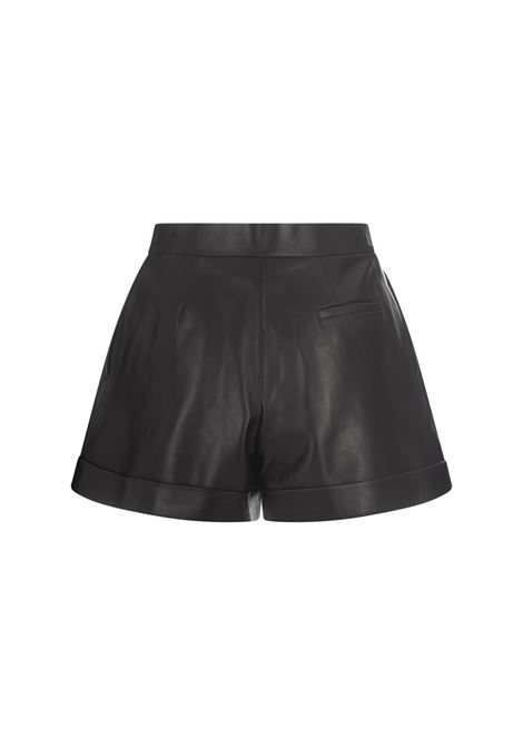 ALEXANDER MCQUEEN Shorts In Pelle A Vita Alta Neri - ALEXANDER MCQUEEN