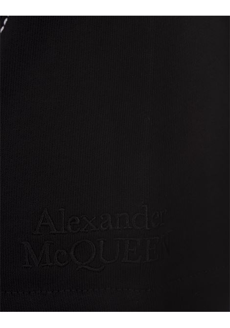 ALEXANDER MCQUEEN Shorts Jogger Neri Con Cuciture A Contrasto - ALEXANDER MCQUEEN