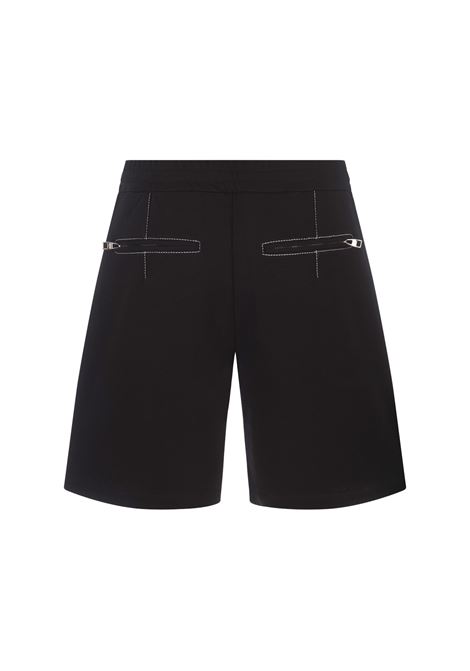 ALEXANDER MCQUEEN Shorts Jogger Neri Con Cuciture A Contrasto - ALEXANDER MCQUEEN